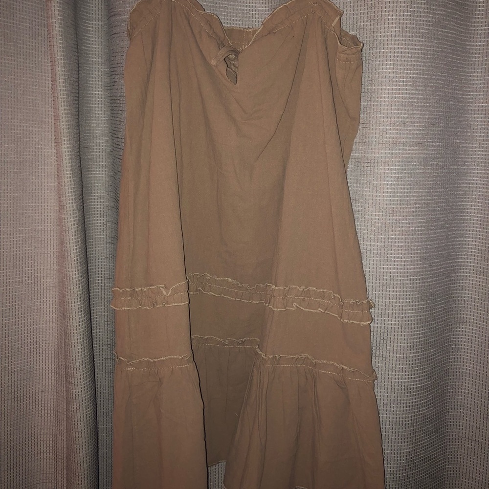 Olive color ruffle dress